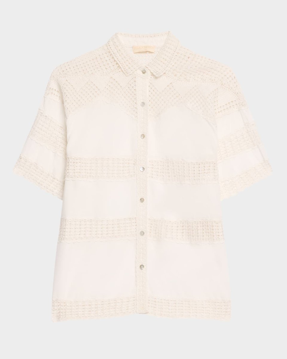 Amal Crochet Button-Front Shirt